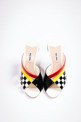 Miu Miu Racing Checkered Crystal Mule Heels (SS2017)