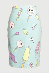 Christian Dior 'CD' Ice Cream Print Pencil Skirt (2002)