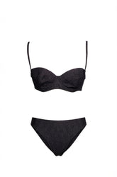 Chanel Vintage CC Denim-Effect Bikini Set