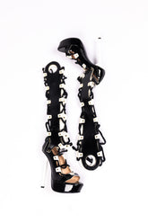Versace Gladiator Lace-Up Patent Platform Boots (Resort 2011)