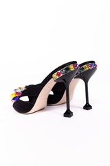 Miu Miu Crystal-Embellished Satin Mules (SS2018)
