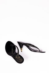 Chanel Crystal CC Logo Satin Slingback Mules (Cruise 2001)