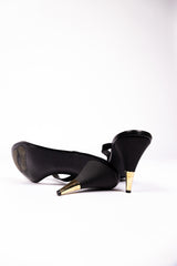 Chanel Crystal CC Logo Satin Slingback Mules (Cruise 2001)