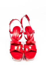 Casedei Patent Mirror Wedge Sandals