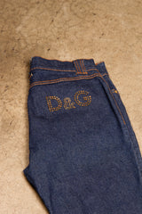 D&G Studded Logo Ankle-Zip Jeans