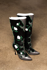 Miu Miu Spring 2012 Leather Floral Knee Boots