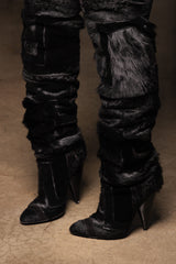Tom Ford Patchwork Fur Thigh-High Boots