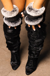 Tom Ford Patchwork Fur Thigh-High Boots
