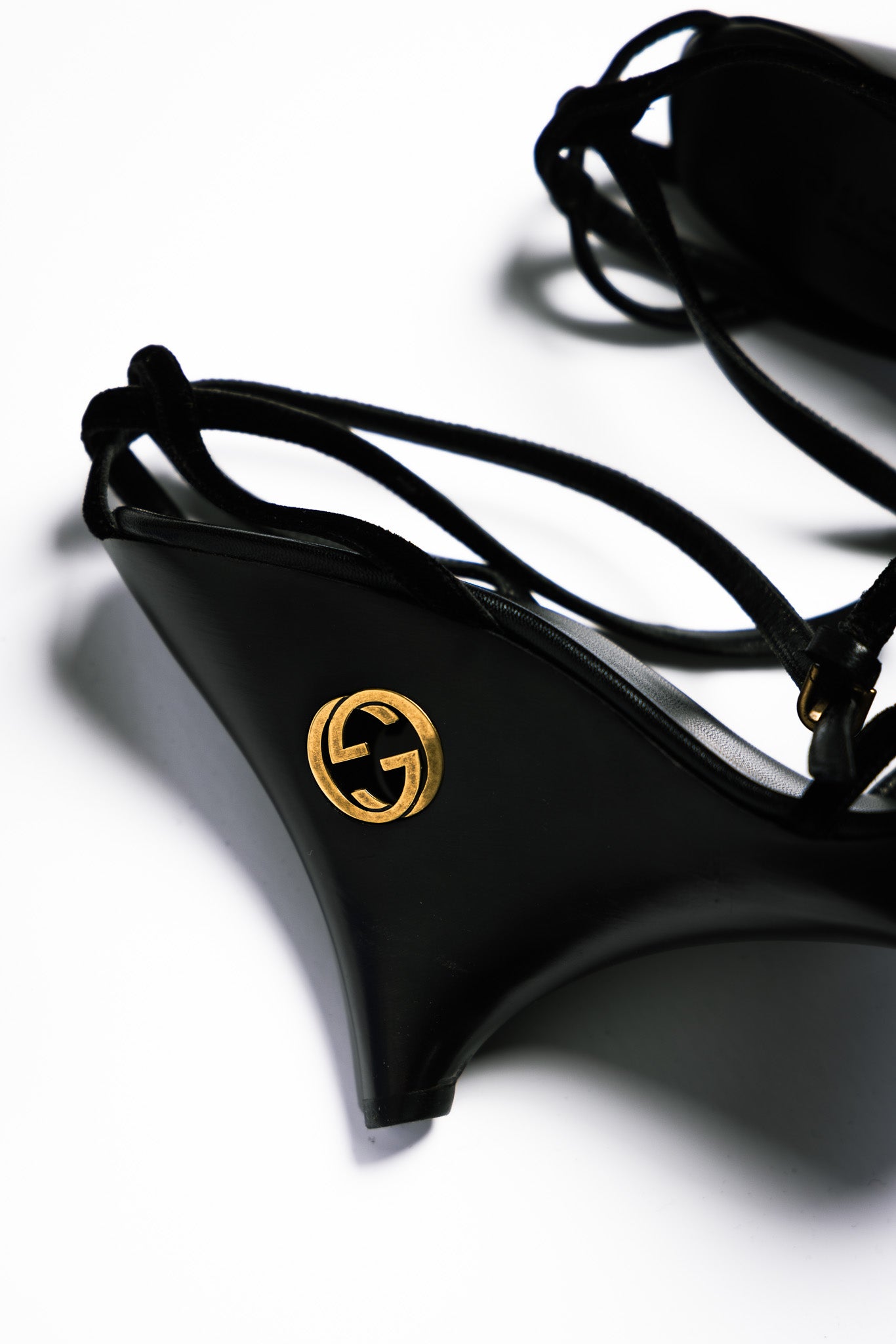 Gucci by Tom Ford 'Geisha' Wooden Wedge Sandals (FW1996)