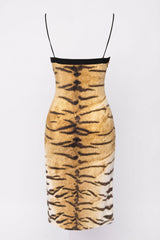 Roberto Cavalli Tiger Print Baroque Slip Dress (FW2000)