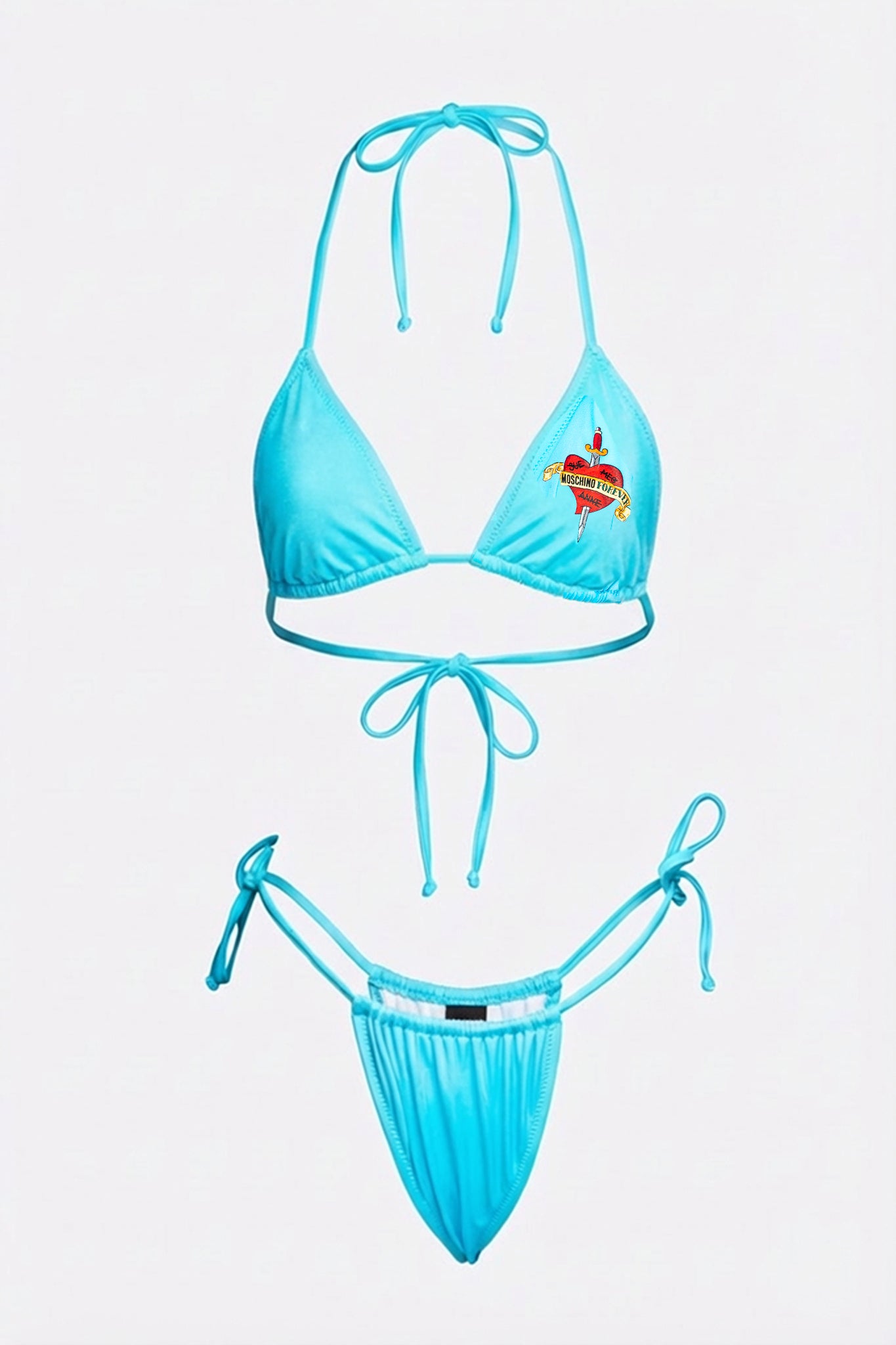 Moschino Mare 'Moschino Forever' Heart Graphic Bikini Set (Y2K)