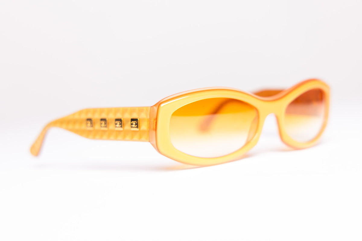 Chanel Vintage 'Chocolate Bar' Sunglasses