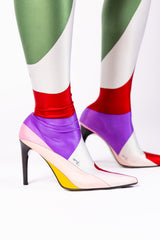 Emilio Pucci Satin Colorblock Knee-High Boots