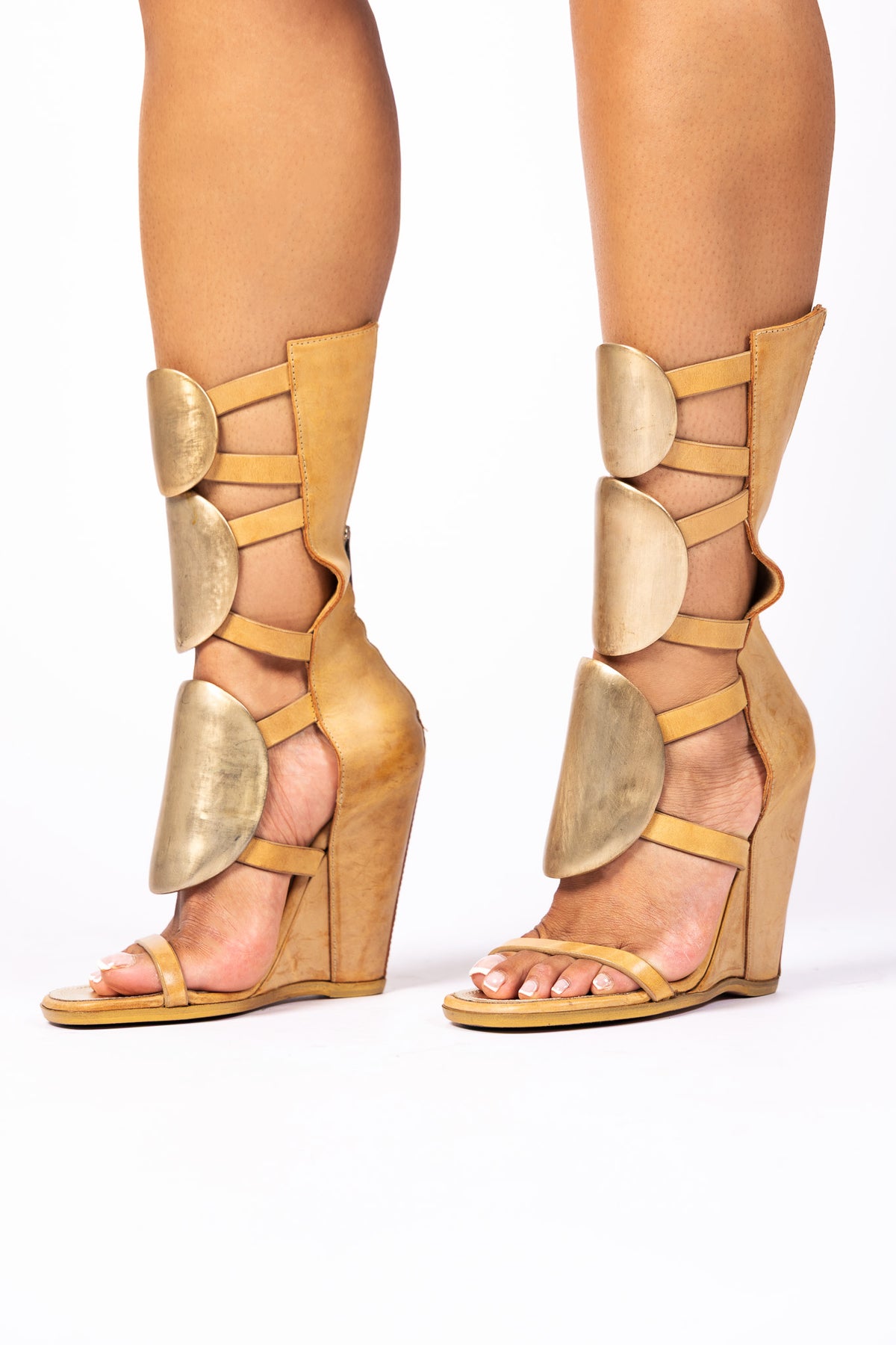 Rick Owens Peron Medallion Gladiator Wedge Sandals (SS2013)