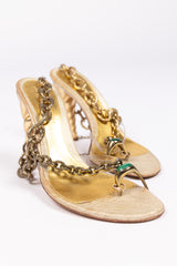 Alexander McQueen Gold Chain Spiral Heel Sandals (SS2006)
