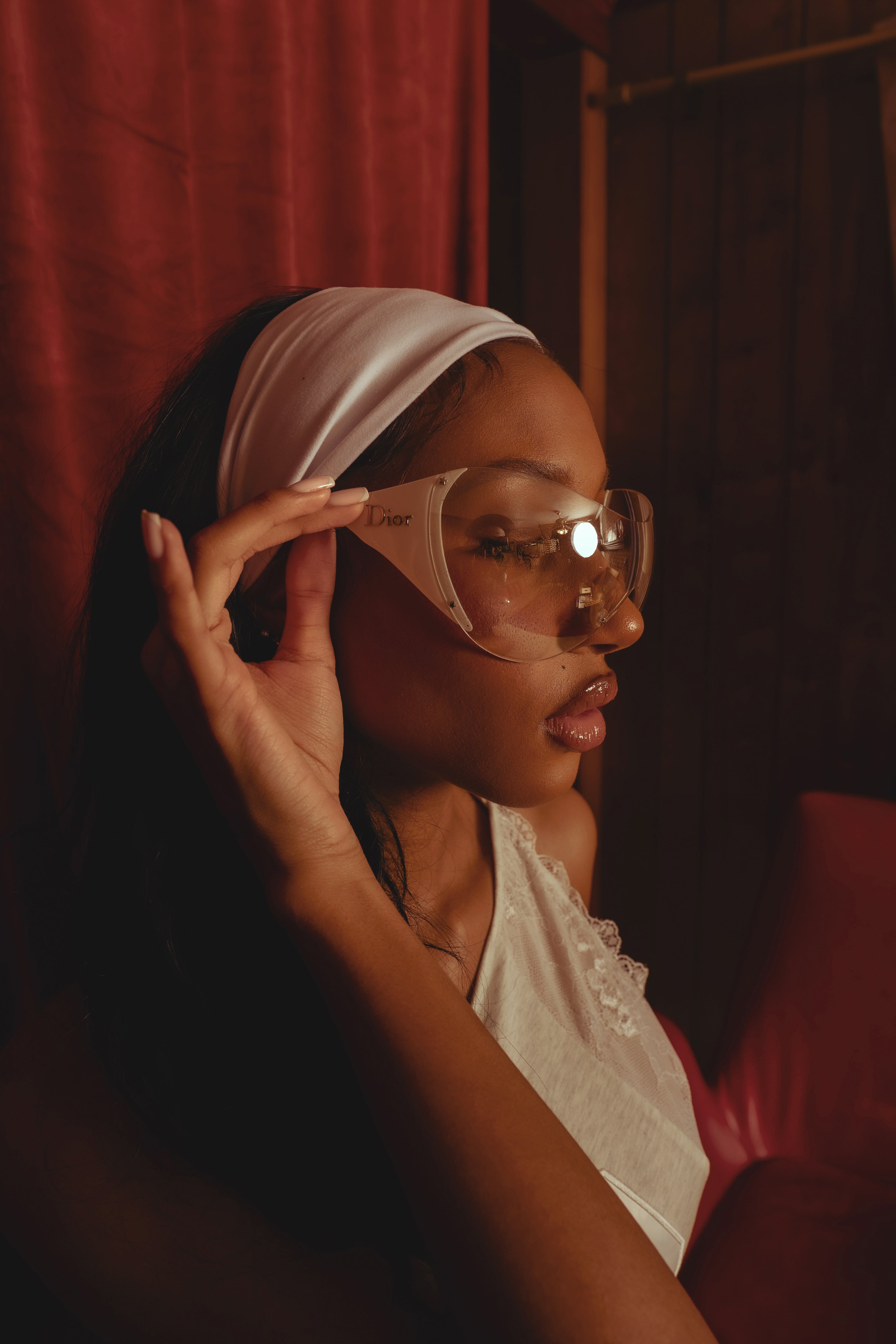 Dior White Shield Sunglasses