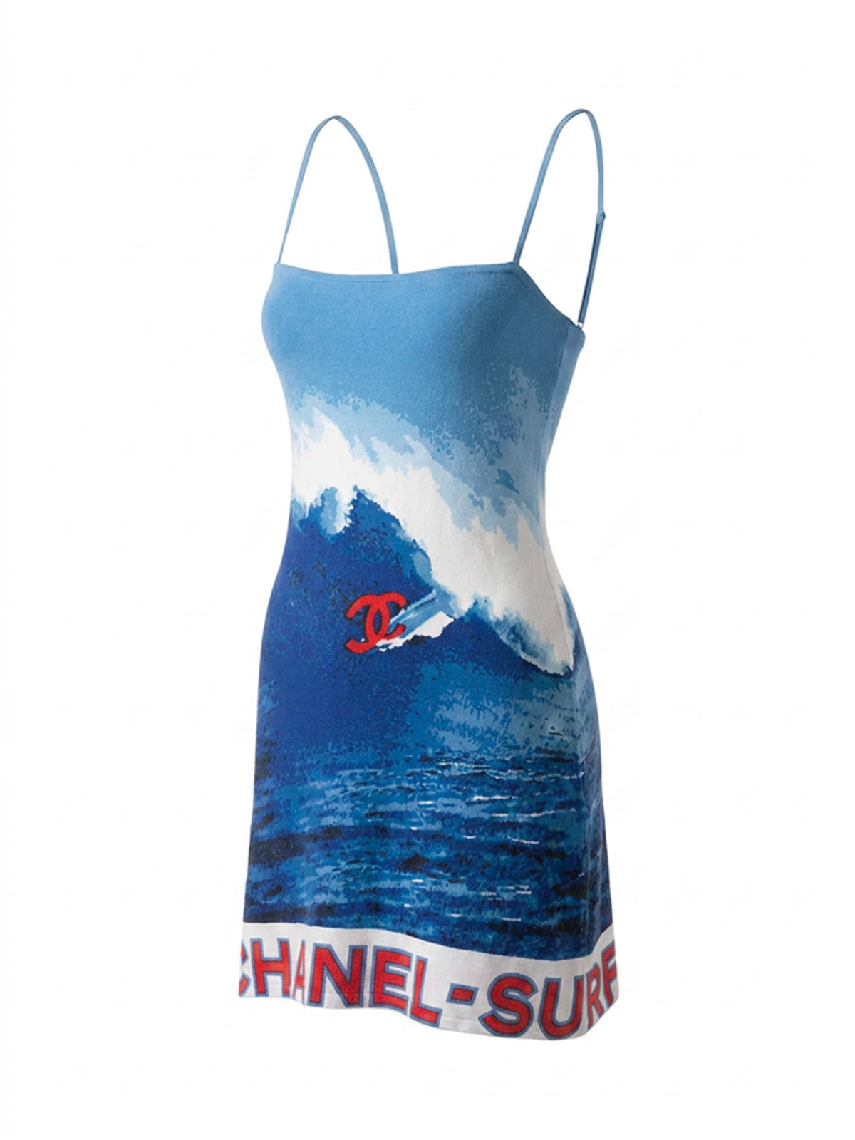 Chanel Surf Wave Motif Sleeveless Mini Dress (SS2002)