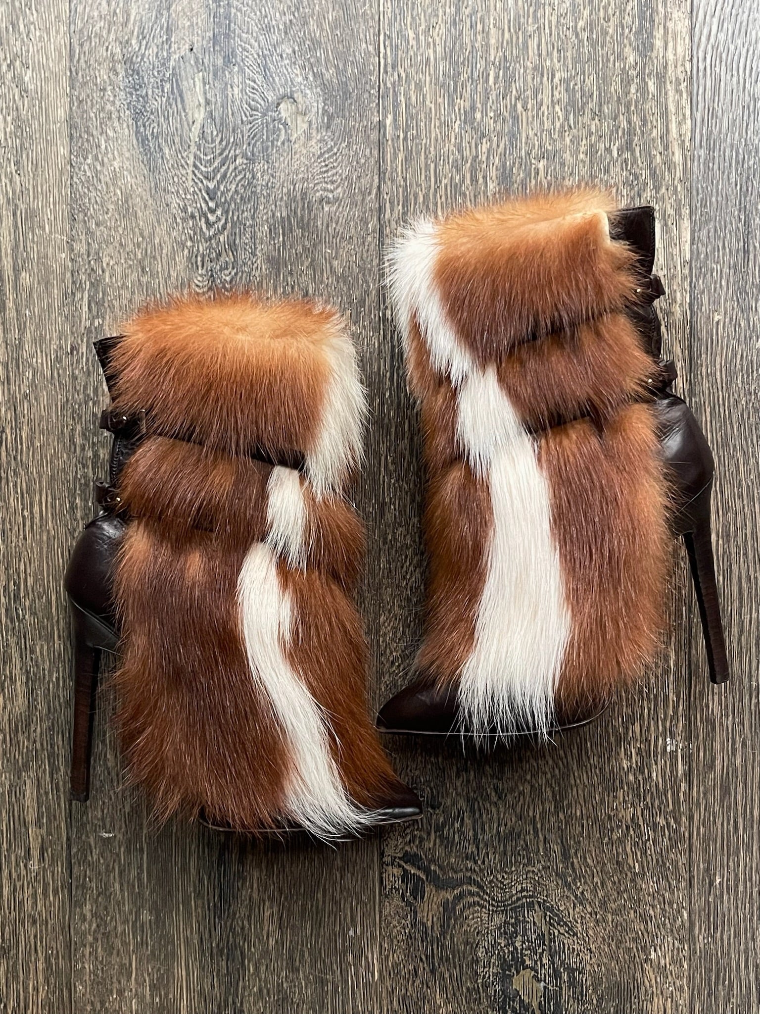 Roberto Cavalli FW2011 Faux Fur Cone-Heel Boot