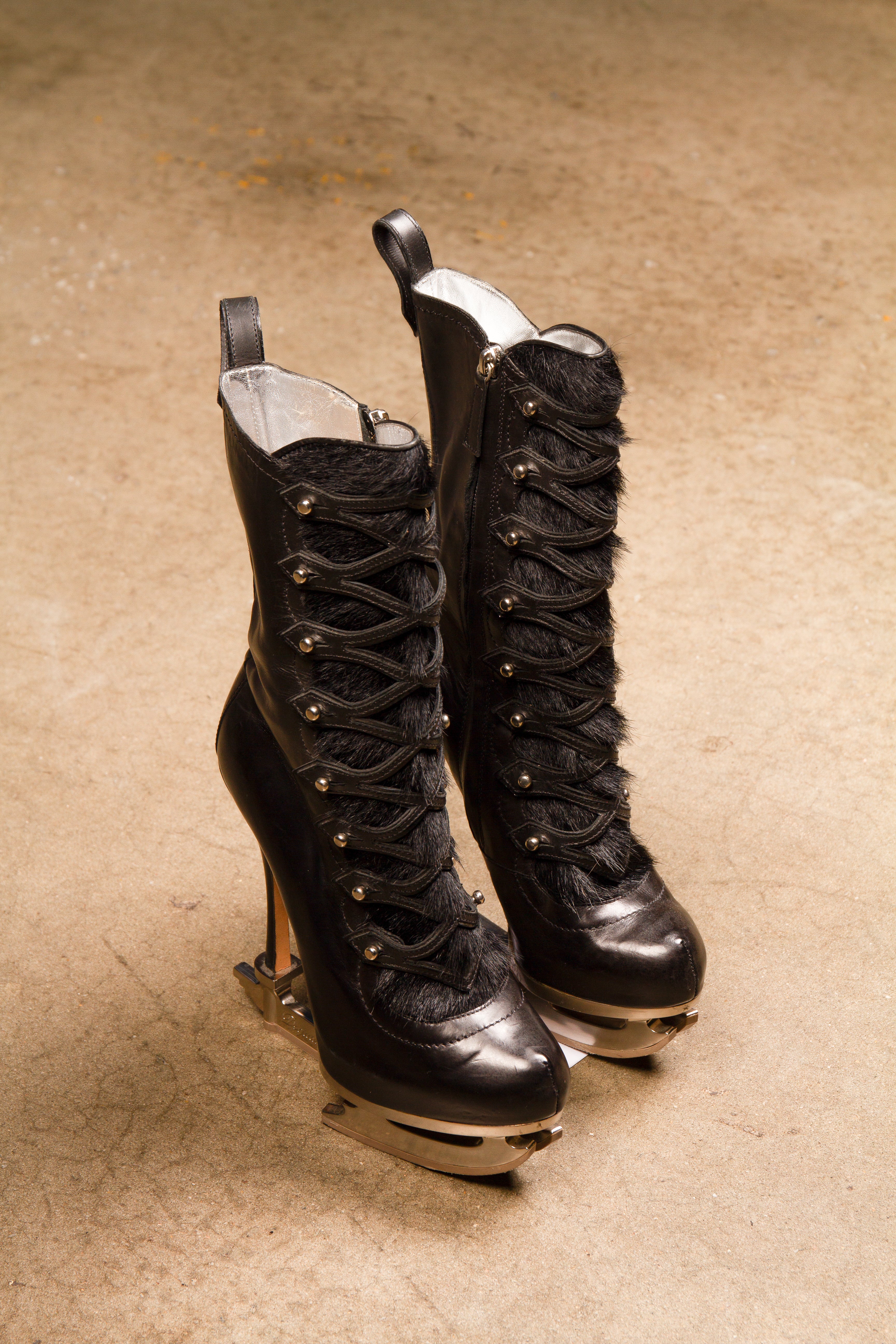 Dsquared2 Black Leather & Pony Hair Skatemoss Boot (2011 Release)
