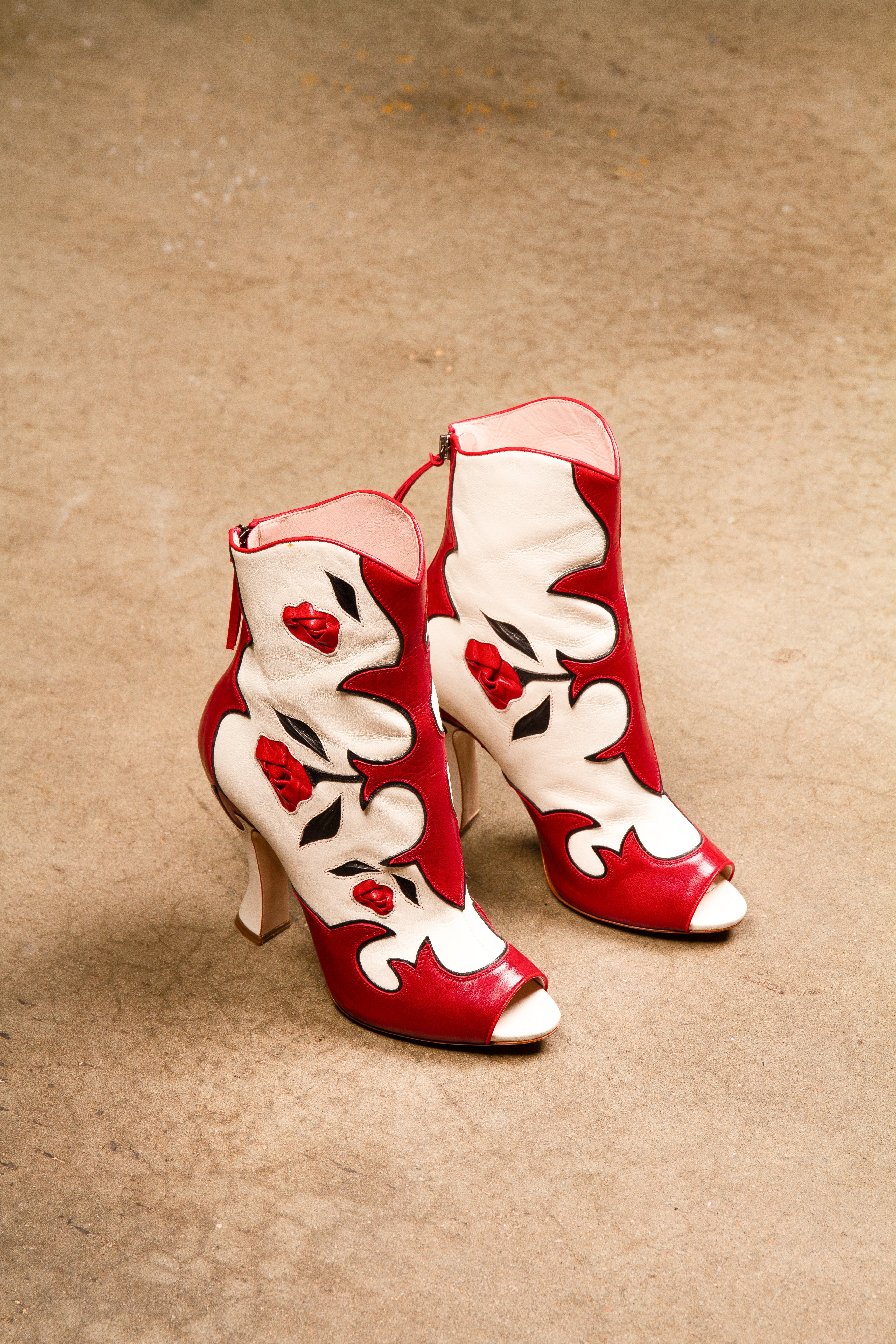 Miu Miu Spring 2012 Floral Open-Toe Booties