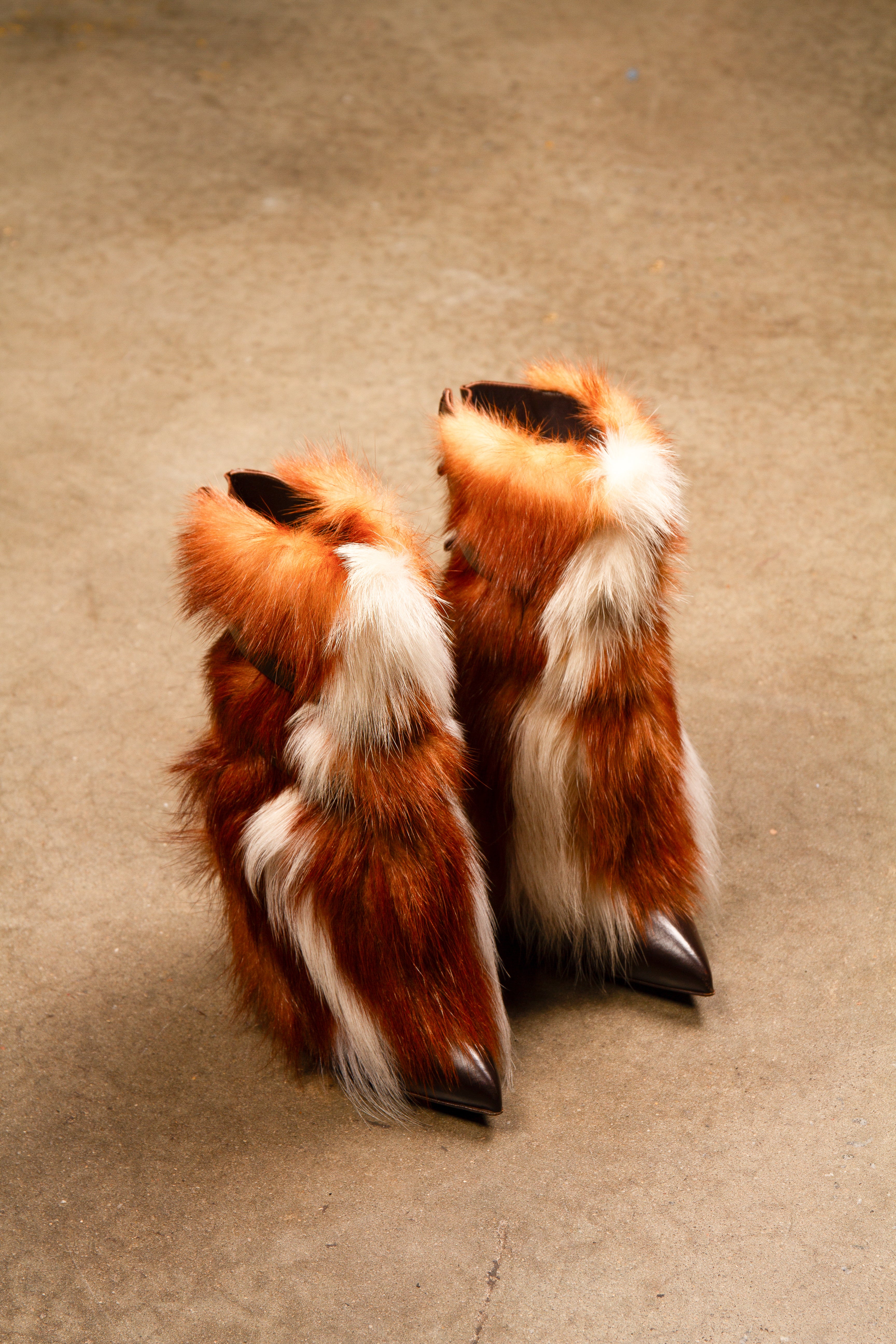 Roberto Cavalli FW2011 Faux Fur Cone-Heel Boot