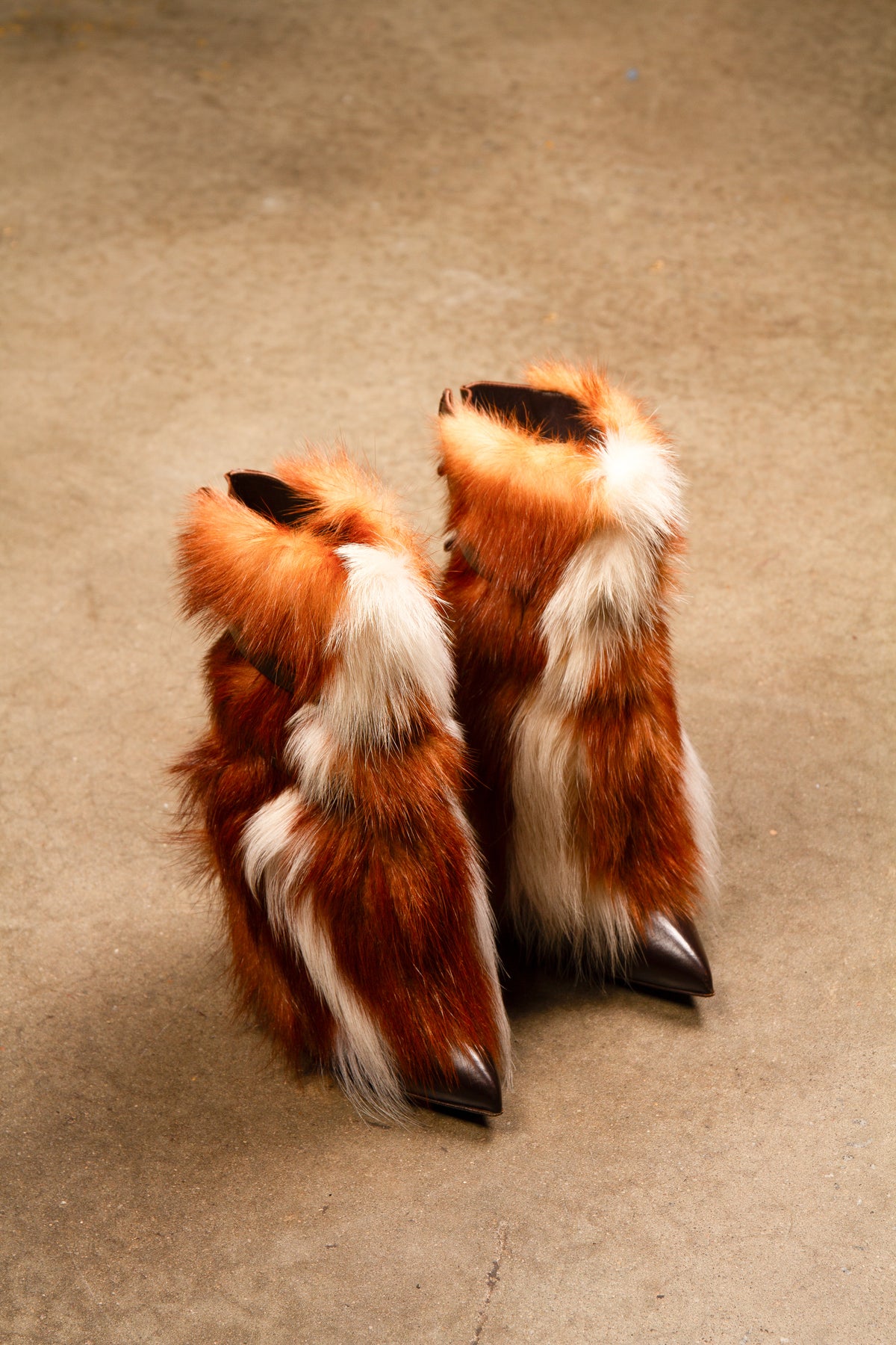 Roberto Cavalli FW2011 Faux Fur Cone-Heel Boot