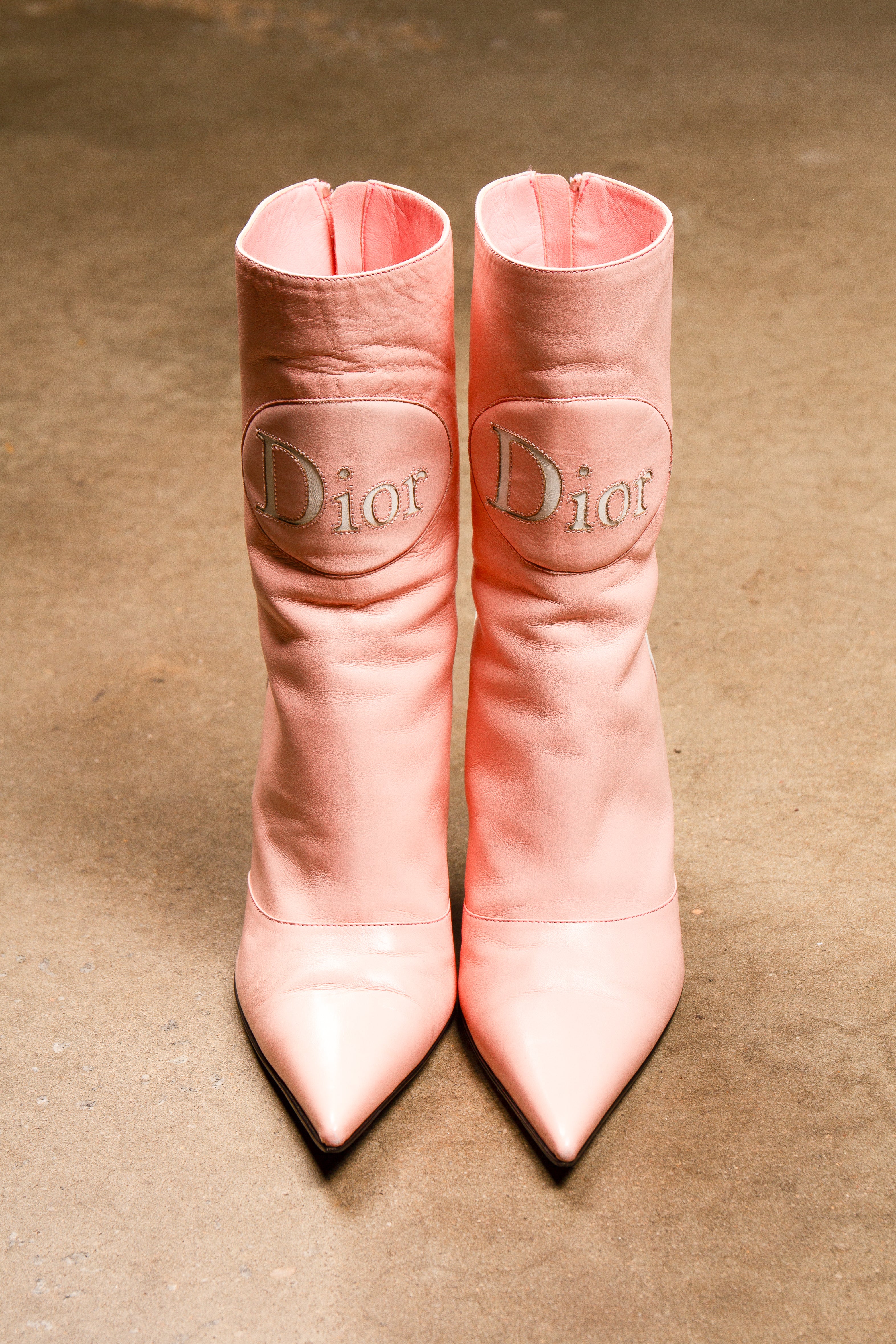 Christian Dior Pink & White Moto Boots (Galliano Era)