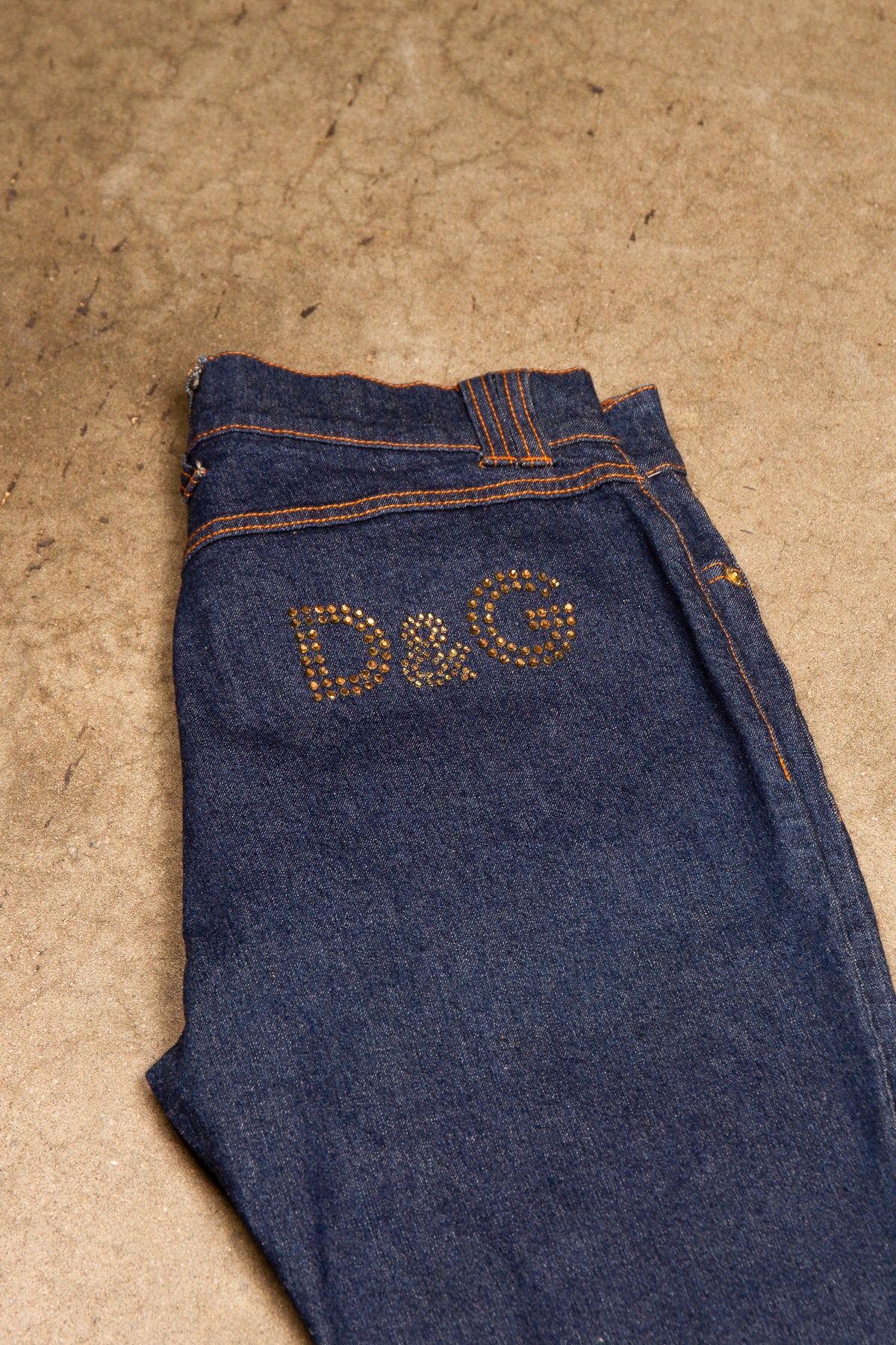 D&G Studded Logo Ankle-Zip Jeans