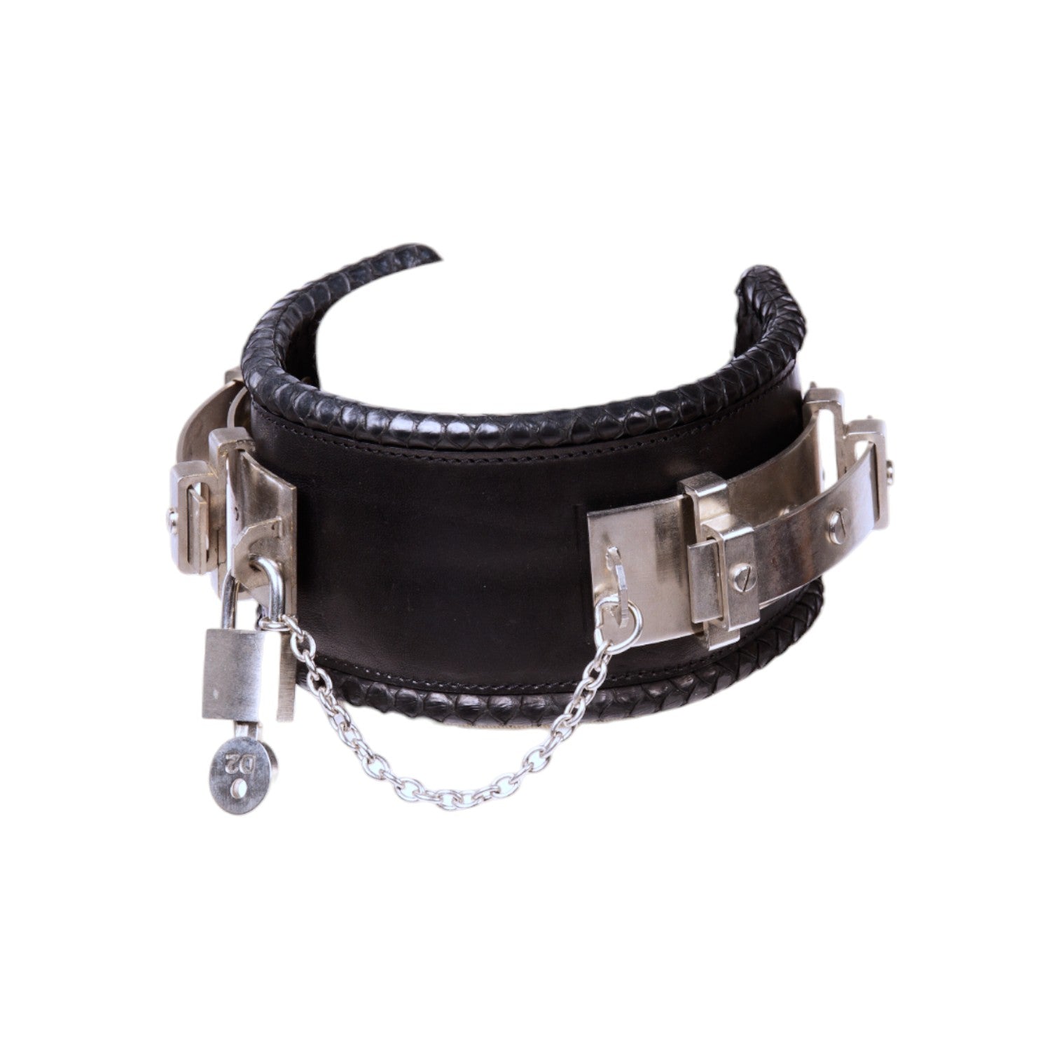 Dsquared2 Leather & Silver Metal Choker (Virginia Collection)