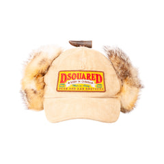 Dsquared2 Corduroy & Real Fur Trapper Cap