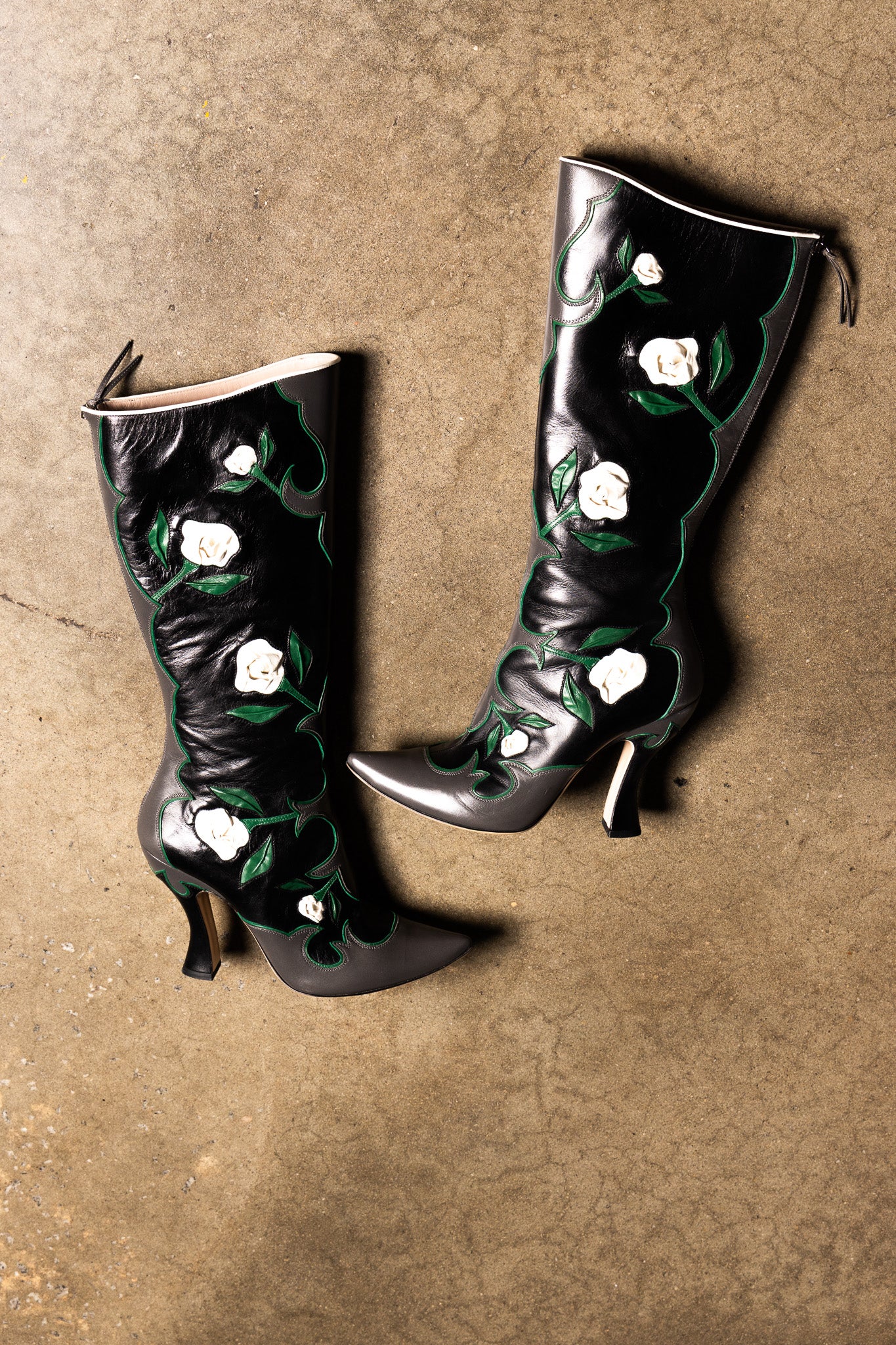 Miu Miu Spring 2012 Leather Floral Knee Boots