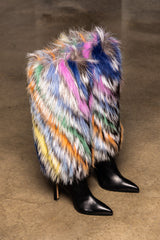 Manolo Blahnik Multicolor Fox Fur Boots