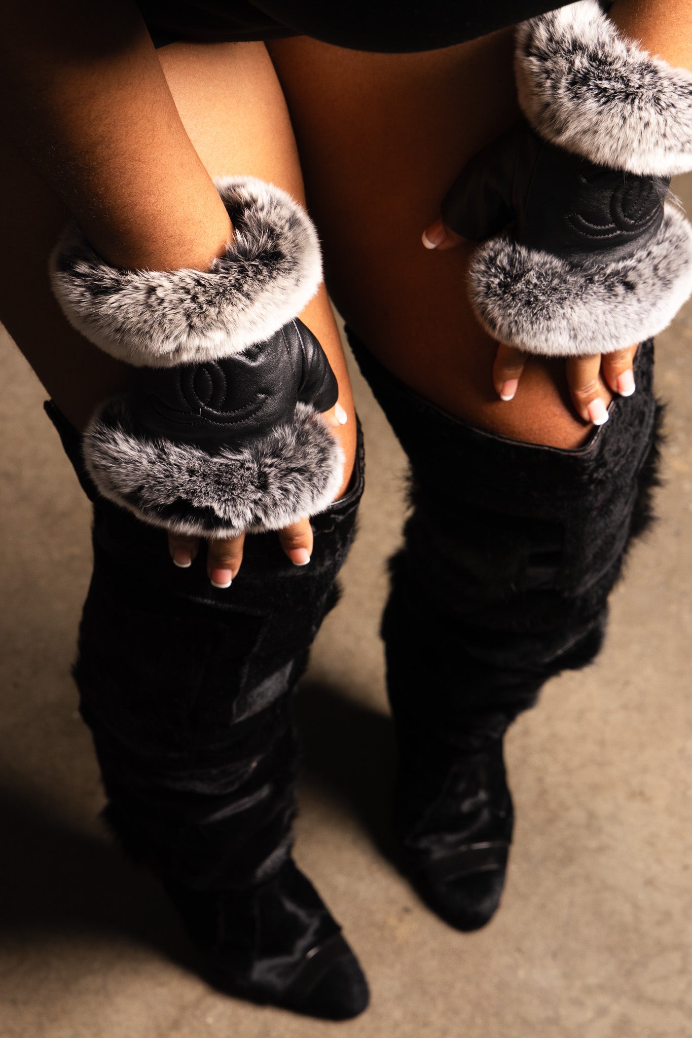 Tom Ford Patchwork Fur Thigh-High Boots