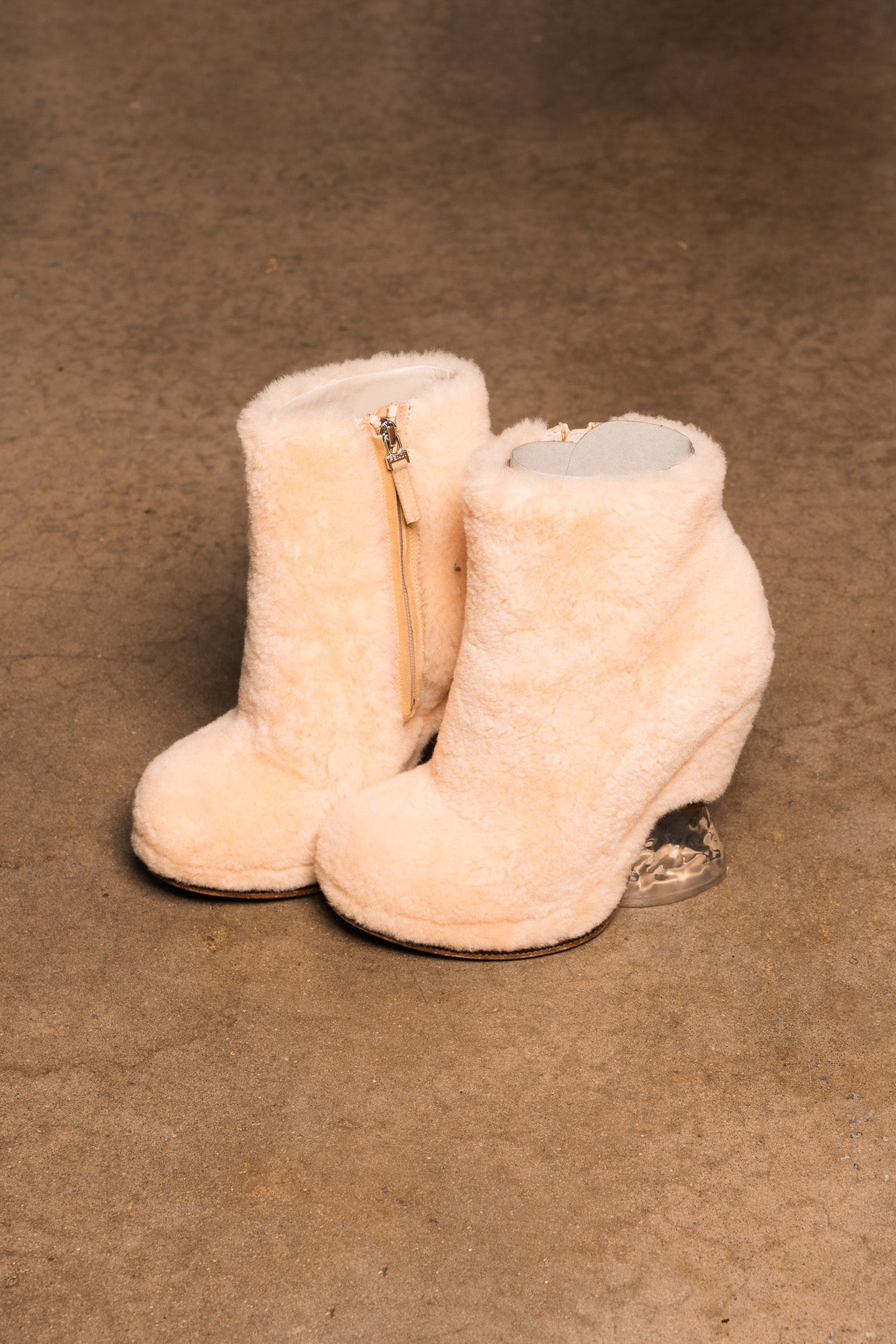 Fendi 2015 Pink Shearling Ice Boots