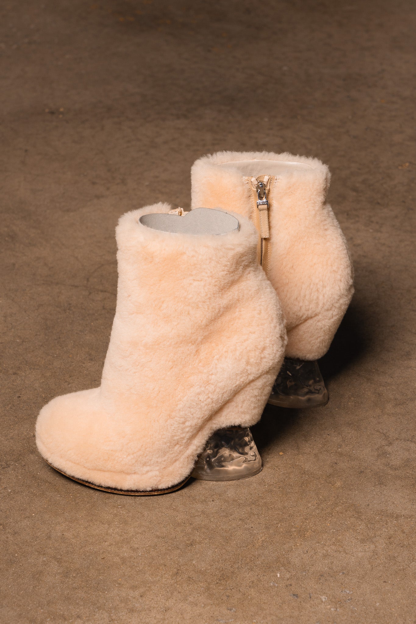 Fendi 2015 Pink Shearling Ice Boots