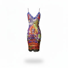 Jean Paul Gaultier Cyberbaba Hindu Print Slip Dress (SS1996)